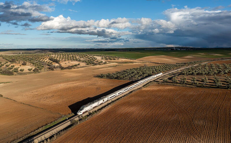 Renfe AVE in a spanish landscape
