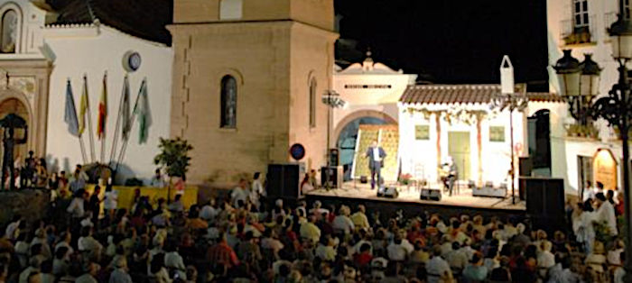 During the Nigth of the Wine in the white village of Competa, Andalusia