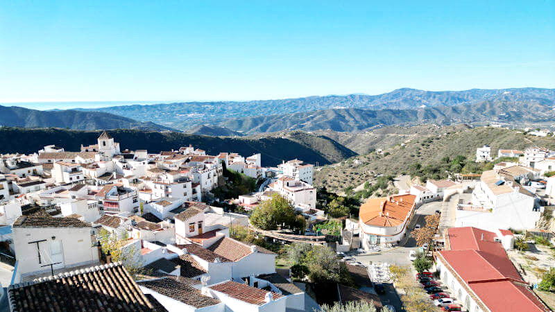 View over the Canillas de Aceituno dunes and the hills of the Axarquia